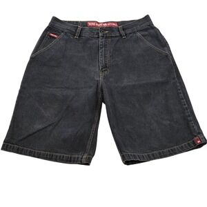 VTG Y2K Ecko‎ Unltd 72E Black Jean Shorts Mens 34 Baggy Skater Streetwear